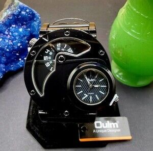 OULM Watch 9591, Quartz, Black Face & Dials {JW0001}